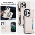Miniatyrbild 3 av 7: iPhone 16 Pro Multifunktionell Wallet Avtagbart Läder Skal med Lanyard Vit