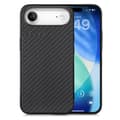 iPhone 17 Air Skal - Kolfibertextur och Läder Svart