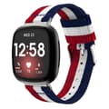 För Fitbit Versa 3 Nylon Watch Band Red White Blue