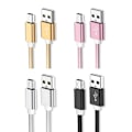 Miniatyrbild 2 av 4: 5 st Mini USB till USB A vävd data-/laddningskabel för MP3, kamera, bil DVR, längd: 1 m Svart