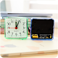 Miniatyrbild 5 av 6: Kvadratisk väckarklocka transparent fodral kompakt digital mini sovrum sängbordskontor elektronisk klocka (grön)