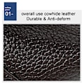Miniatyrbild 4 av 4: 6019 Litchi Textur Äkta Läder Crossbody Bröstväska För Män Kaffe
