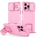 iPhone 16 Pro Stereoskopisk Hållare Glidande Camshield Skal Rosa