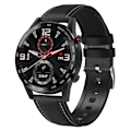 Miniatyrbild 1 av 4: 1,3 tums pekskärm Dual-mode Bluetooth Smart Watch Svart läderrem
