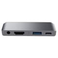 HW-TC29 4-i-1 USB-C Multifunktionell Hub Adapter för iPad Pro (Grå) - Snabb Laddning, Plug & Play, Kompakt Design