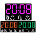 Miniatyrbild 2 av 7: Stor display LED digital klocka 5 lägen Ljusstyrka justerbar Temperatur Mute Elektronisk klocka (Röd Dubbelfärg)
