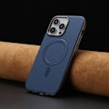 Miniatyrbild 6 av 7: iPhone 16 Pro Solid Color Pläterad MagSafe Full Coverage Skal Mörkblå