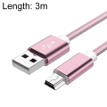 Miniatyrbild 1 av 4: 5 st Mini USB till USB A vävd data-/laddningskabel för MP3, kamera, bil DVR, längd: 3 m Rose guld