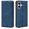 iPhone 17 Skal läderfodral med retro-skin och magnetisk sug Mörkblå