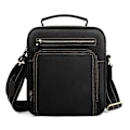 Miniatyrbild 1 av 4: 6050 Crazy Horse Textur Äkta Läder Crossbody Väska för Män Svart
