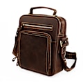 Miniatyrbild 2 av 4: 6050 Crazy Horse Textur Äkta Läder Crossbody Väska för Män Kaffe