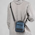 Miniatyrbild 2 av 4: WEPOWER Enkel Herr Messenger Bag Kan Bär Bälte Hängande Väska Handhållen Axelväska Mörkblå
