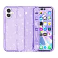 iPhone 17 Shockproof Skal med Glitterpulver Terminator Purpur