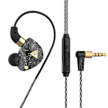 Miniatyrbild 1 av 4: QKZ SK8 3,5 mm sport in-ear dynamisk HIFI-hörlur med mikrofon Svart