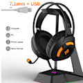 Miniatyrbild 4 av 4: Ajazz AX120 7.1-kanals datorspelheadset med hörlurar för lyssnande och positionering, superbas med mikrofon Vit