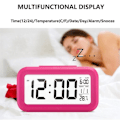 Miniatyrbild 4 av 7: Temperaturtyp Lazy Snooze Alarm Mute Bakgrundsbelyst Elektronisk Klocka (Vit)