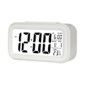 Miniatyrbild 2 av 7: Temperaturtyp Lazy Snooze Alarm Mute Bakgrundsbelyst Elektronisk Klocka (Vit)