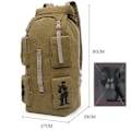 Miniatyrbild 3 av 4: Canvas Axelväska Stor Kapacitet Utomhus Resväska Andningsbar Bärbar Casual Ryggsäck Army Green