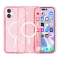 iPhone 17 Skal - Terminator Stil med Glittrande Pulver och MagSafe Rosa