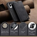 Miniatyrbild 5 av 5: Samsung Galaxy S25 Edge 5G Skal CaseMe 013 Multifunktionell Horisontell Flip Läder Svart