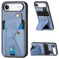 iPhone 17 Air Skal - K-form - kolfiber med kortfickor Blå