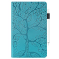 Miniatyrbild 2 av 5: Samsung Galaxy Tab S9+ / S9 FE+ Skal i Läder - Life Tree Series Horisontell Flip Blå sjön