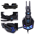 Miniatyrbild 3 av 4: Soyto SY850MV Luminous Gaming Headset för PC Svart blå
