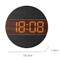 Miniatyrbild 4 av 7: G218B Trä Vardagsrum Digital Display Klocka Heminredning Väggklocka (Khaki)
