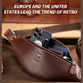 Miniatyrbild 4 av 4: Bull Captain Retro Crazy Horse Läder Herr Midjeväska Axelväska Crossbody Väska Kaffe