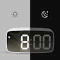 Miniatyrbild 6 av 6: Batteridriven LED-klocka med dubbla funktioner, rektangulär svart yta vitt ljus