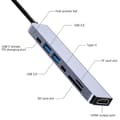 Miniatyrbild 4 av 6: 7-i-1 Type-C till HDMI + SD/TF + 2 x Type-C + 2 x USB3.0 Multifunktionell Splitteradapter