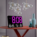 Miniatyrbild 5 av 7: Stor display LED digital klocka 5 lägen Ljusstyrka justerbar Temperatur Mute Elektronisk klocka (Röd Dubbelfärg)
