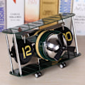 Miniatyrbild 2 av 7: HY-F029 Flygplansformad retro väggklocka för skrivbord (guld)