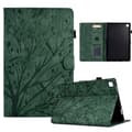 Samsung Galaxy Tab A7 Lite Fortune Tree Tryckblomma PU Fodral Grön