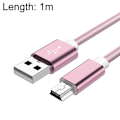 Miniatyrbild 1 av 4: 5 st Mini USB till USB A vävd data-/laddningskabel för MP3, kamera, bil DVR, längd: 1 m Rose guld