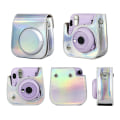 Miniatyrbild 4 av 4: Richwell Bärbar Aurora PU Läder Kameraväska Kameraväska med Axelrem, Lämplig för Fujifilm Instax Mini 11 Lila