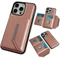 Miniatyrbild 1 av 7: iPhone 16 Pro Max Solid Color Metallspänne Kortfack Skal Roséguld