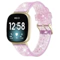 För Fitbit Versa 3 Glitter Powder Silicone Watch Band Purple
