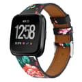 För Fitbit Versa 2 / Fitbit Versa / Fitbit Versa Lite watch med rund svansspänne Black Safflower