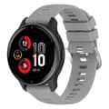 För Garmin Venu 2Plus 20mm Cross Textured Silicone Watch Band Light Grey