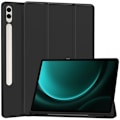 Miniatyrbild 1 av 5: Samsung Galaxy Tab S9 FE+/S10+ Skal i TPU Smart Läder med Penna Fack - 3-Faldig Ren Färg Svart
