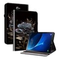 Samsung Galaxy Tab A 10.1 (2016) Läderfodral med Kristalltextur Svart ros