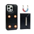 Miniatyrbild 5 av 7: iPhone 16 Pro Max Solid Color Metallspänne Kortfack Skal Svart