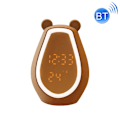 Miniatyrbild 1 av 7: Björnalarmklocka LED Digital Tyst Sänglampa Bluetooth Högtalare USB Laddning Barn Cartoon Nattlampa(Bluetooth+Liten Programversion)