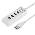 BYL-P104 USB 3.0 Hub Splitter - 4 Ports, LED Indicator, Super Speed 5Gbps, Compact & Portable, Overload Protection, White