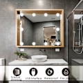 Miniatyrbild 7 av 7: LED-sminkspegel med USB-justerbar ljusstyrka, 2 LED-lampor