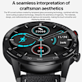 Miniatyrbild 4 av 4: 1,3 tums pekskärm Dual-mode Bluetooth Smart Watch Svart läderrem