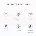 Miniatyrbild 3 av 4: P9 Pro Max HiFi-ljud Effekt Brusreducerande Trådlösa Bluetooth-headset Vit
