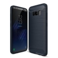 Miniatyrbild 1 av 4: För Samsung Galaxy S8+-SM-G955F, Stötsäkert fodral mot kolfibermönster Smal mjuk silikon TPU gelskydd - Marinblå