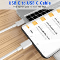 Miniatyrbild 3 av 4: USB-C-kabel för Samsung Galaxy A15 A05 A05s A25 A35 A55 Vit 1M - 2-pack